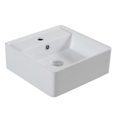 China HY5682 Easy Clean Square Shape Bathroom Sink High Temperature Firing Ceramic Bowl for sale