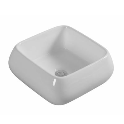 China HY5058 Modern Design Ceramic Sink Square Bathroom Basin With Clean High Gloss for sale