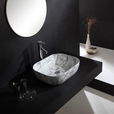 China HY-8018D10 Modern Bathroom Sink Countertop Ceramic Wash Hand Basin for sale