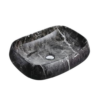 China Table Top Art Basin Popular Color Stocked Ceramic Wash Basin Black HY-5105D5 for sale