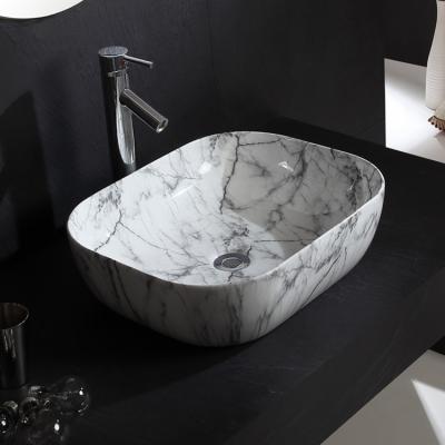 China HY-8018D10 Easy Clean Oval Shape Ceramic Bathroom Vanity Sink Top for sale