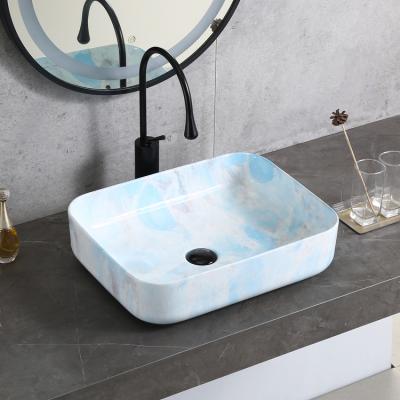 China HY8024D49 Hotel Modern Design Color Face Sink Worktop Easy Clean Rack for sale