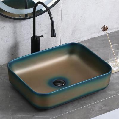 China HY8024 D46 China Factory Modern Bathroom Sink Above Counter Basin Marble Basin for sale