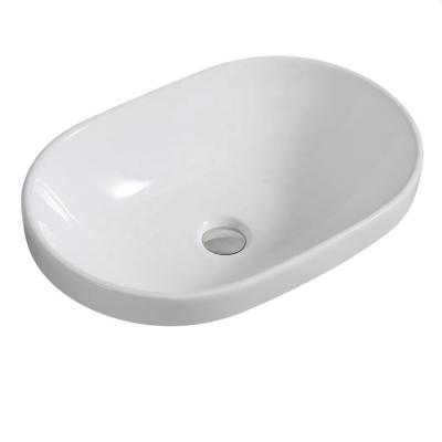 China HY5006B Modern Bathroom Wash Basin Ceramic Oval Counter Basin for sale