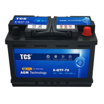 China Car Engine Start 6-Qtf-70 70Ah Dry Car Starter Rechargeable Battery For Medium Buses for sale