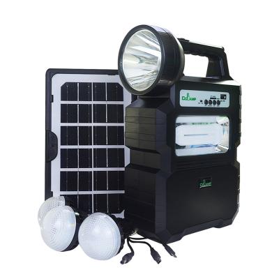 China Theme park portable rechargeable small household solar system with mobile charger outdoor solar portable lighting system spotlight for sale