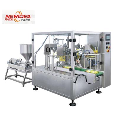 China Food Premade Pouch Rotary Standup Bag With Zipper Packing Machine For Liquid for sale