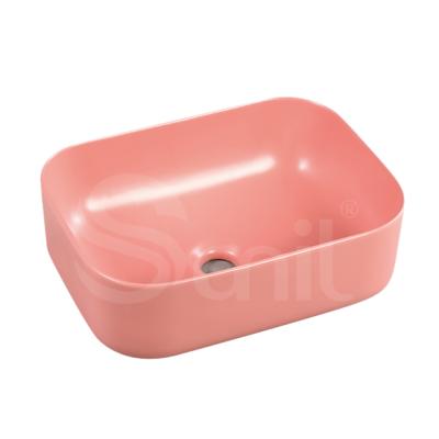 China Excellent Smooth High Quality Bowl Rectangular Ceramic Matte Bathroom Washing Sink Basin for sale