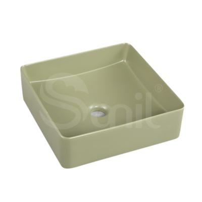 China New Arrival Color Outdoor Basin Bathroom Countertop Sink Smooth Square Vanity Basin Basin for sale