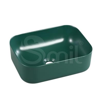 China Wholesale Matte Modern Sink Design Basin Blackish Green Smooth Ceramic Sink for sale