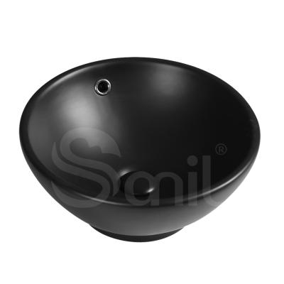 China Smooth Black Apartment Bathroom Counter Basin Basin Single Bowl Countertop Wash Basin for sale