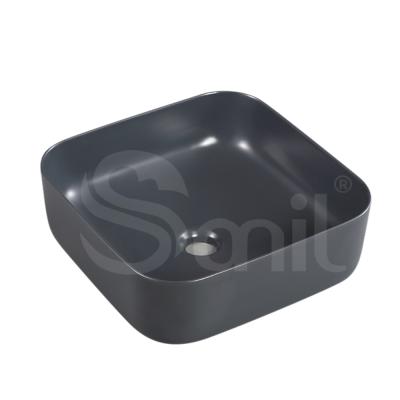 China Best Price Modern Square Size Ceramic Bathroom Sinks Indoor Counter Top Wash Hand Basin for sale