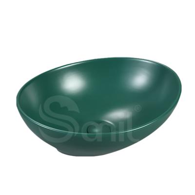 China Blackish Green Hand Wash Basin CUPC Bathroom Sink Bowl Colored Smooth Matte Sink Single Sink for sale