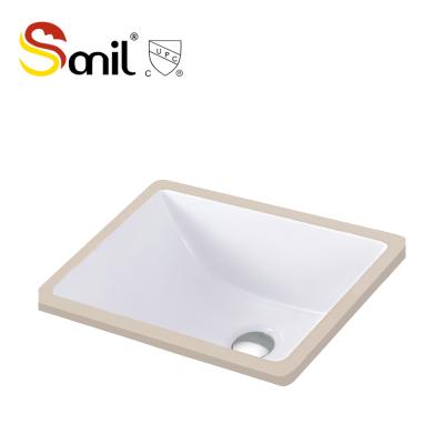 China Sleek Rectangular Ceramic Wash Basin Bathroom Rectangular Basin Under Counter Basin for sale