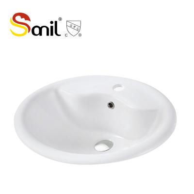 China Smooth Hot Products CUPC Certified Oval Drop In Basin Bathroom Hand Sink for sale