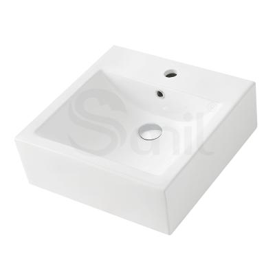 China Soft Square Bathroom Hand Basin Apartment Basin Ceramic Countertop Art Basin for sale