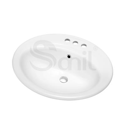 China Soft Oval Ceramic Bathroom Cabinet Wash Basin Bedroom Bathroom Drop In Basin for sale