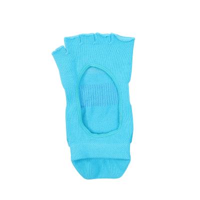 China Breathable Women Anti-Slip Dance Booties Silicone Bottom Ballet Half Finger Yoga Booties Breathable Cotton Sport Pilates Gym Socks for sale