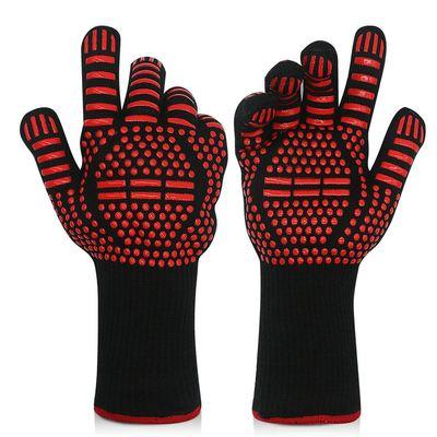 China Fire Proof Silicone Kitchen Heat Resistant Barbecue Cooking BBQ Grill Glove Mono Mitt Oven Mitt Baking Glove for sale