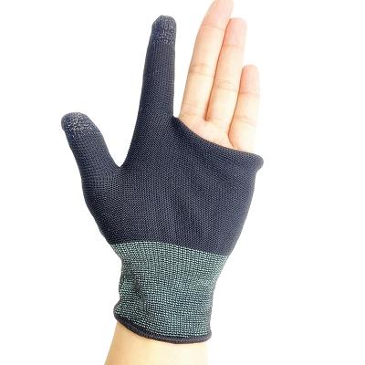 China 2022 New Design Two Finger Touch Screen Fiber Gaming Gloves Thumb Finger Silver Sleeve Gloves Eco-friendly Mobile Gaming Gloves For Game for sale