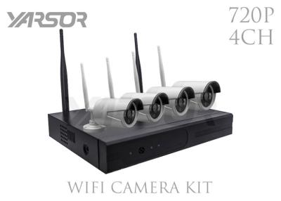 China 1.0 Megapixel 4CH Wifi NVR Kit Plug And Play Outdoor NVR Security Camera System for sale