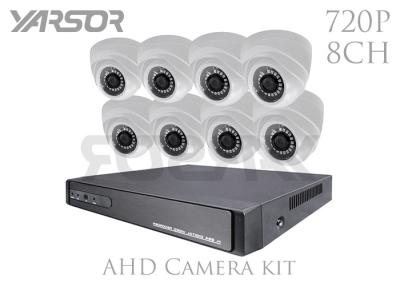 China 720P Indoor 1.0MP 8 Channel CCTV Camera Kit / AHD CCTV Kit For Shopping Mall for sale