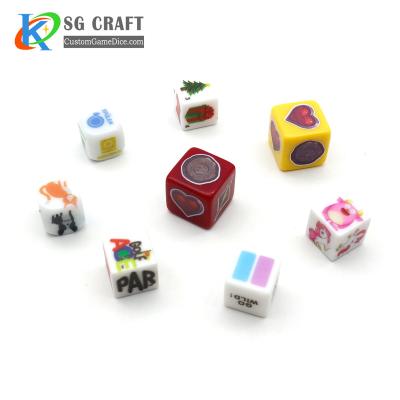 China DND Game Makers Plastic Resin Bulk Mixed D6 6 Sided 12mm 16mm 19mm 22mm Engraved Logo Printed Dnd Polyhedral Custom D&D Game Dies for sale