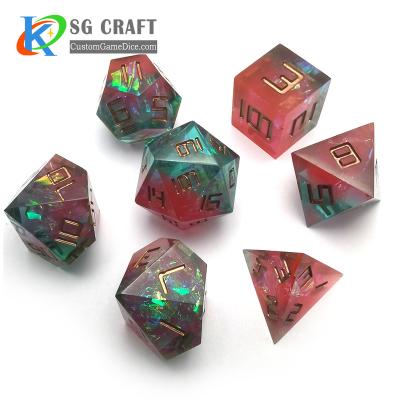 China Polyhedral Dies Set Hot Sales 7pcs Dies Plastic Polyhedral Dungeons and Dragons DND Table Game Die Cuts Dies Bulk Wholesale for sale