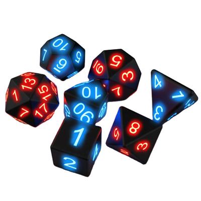 China DND Games Wholesale DND Light Craps Multi Magic Crystal Hollow Custom Polyhedral Game LED Electronic Flashing Dies for sale