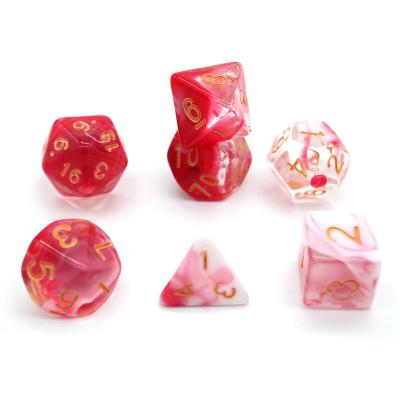 China DND Games Wholesale Custom Multicolor Round Creative Polyhedral Set Die Cut Dnd 8Mm Gemstone Plastic Acrylic Blank Set for sale