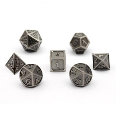 China Game Entertainment Dnd Dungeons And Dragons Cutting Polyhedron Dragon Pattern Rpg Dice 5Mm Custom Metal Dies Set Key Chain for sale