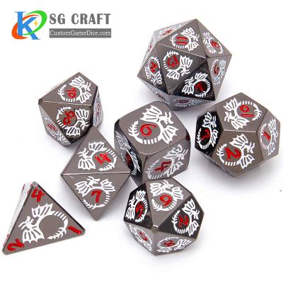 China Convenient 7 Pcs Dice Set Dragon Dies Custom Metal Dies Set Aluminum Sip Red Antique High Quality With Factory Price for sale