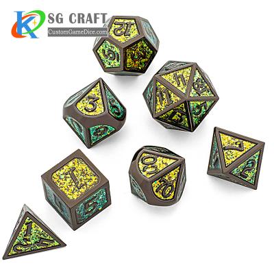 China DND Playing Dice Customized Role Playing Dungeons Dragons Die Cut Makers Set Polyhedral Mini Dice Foil. for sale