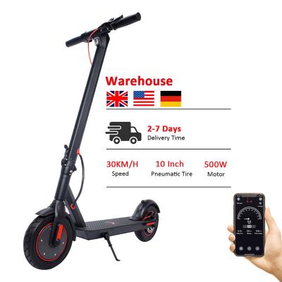 China UK EU USA Warehouse 36V 500W 65KM Unisex Long Range Two Wheels Kick Scooter 10 Inch Foldable Electric Mobility Scooter for sale