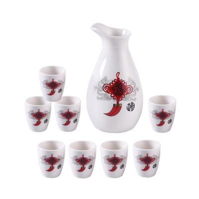 China Factory Traditional Sale Various Ceramic Wine Set 9 Head Ceramic Liquor Dispenser for sale