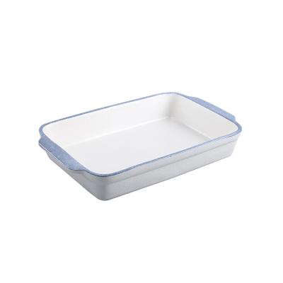 China China Manufacture Sustainable Kitchen Professional Square Ceramic Baking Tray for sale