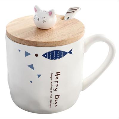 China Viable Unique Design Hot Sale Customized Creative Cat Fish Mug Cartoon Character for sale