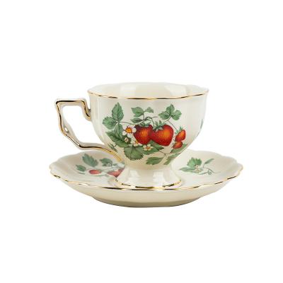 China Sustainable Retro Coffee Cup Set Ceramic British Cup And Saucer Phnom Penh Teacup for sale