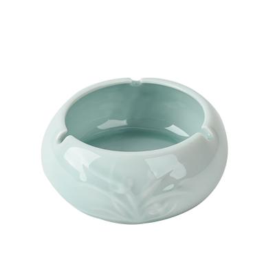 China Personality ceramic wholesale creative fashion multifunctional cigar ashtray home hotel around ceramic ashtray for sale