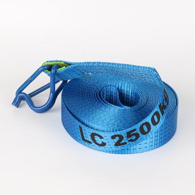 China Hot Selling 100%high Tenacity Polyester Portable Flexible Tow Rope Emergency 2.8 Ton Heavy Car Van Towing Belt Elastic Equipment 1.5M Stretchy To 4M for sale