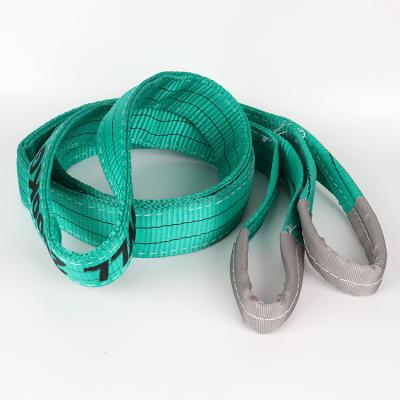 China Outer sleeve webbing flat sling 100% high tenacity polyester and inner core/100% polyester 7:1 300mm 10 Ton Orange Lifting Slings Round waistband for sale