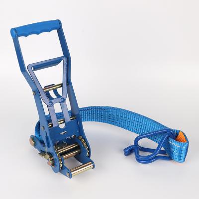 China 100%High Tenacity Polyester Cargo Lashing Net Car Tow Dolly Belt Wheel Straps With Flat Hooks Ties Ratchet for sale