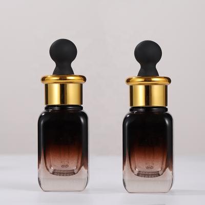 China Personal Care Hot Selling Essential Oil 10ml 20ml 40ml Square Shape Amber Dropper Glass Bottle for sale