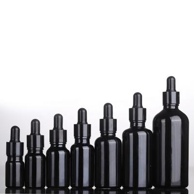 China Wholesale Black 5ml 10ml 15ml 20ml 30ml 50ml 100ml Personal Care Dropper Glass Bottle With Dropper for sale