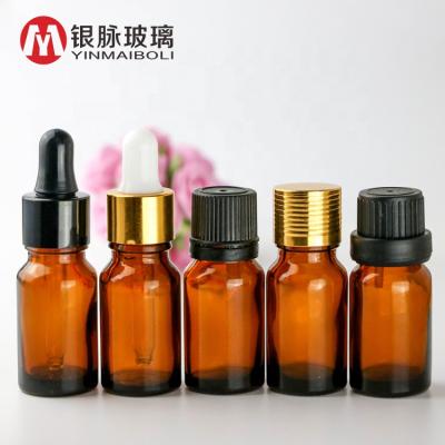 China Personal care 10ml essential oil glass amber bottle 10ml dropper glass bottle with dropper and cap child safe for sale