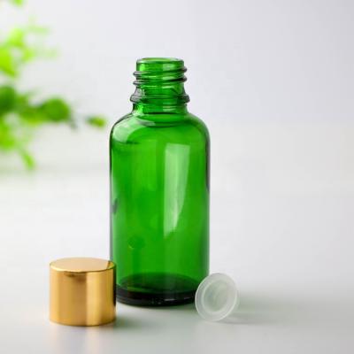 China Hot Selling 30ml Care Green Pet Glass Bottle Personal Essential Oil Liquid Use Bottle for sale