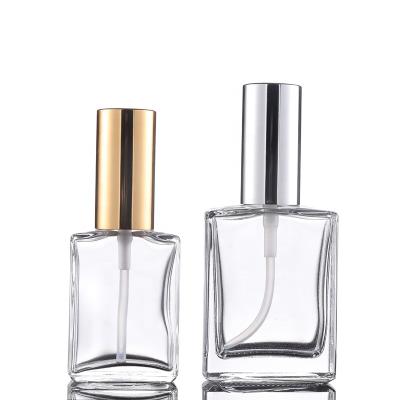 China Hot Sales Custom Cosmetic Empty Perfume Square Spray Bottle 30ml Glass Refillable Spray Pump Perfume Bottle for sale