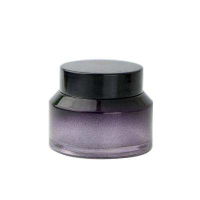 China 50g Personal Care Cosmetic Skin Care Gradient Color Glass Container Hot Selling Cream Frosted Jar for sale