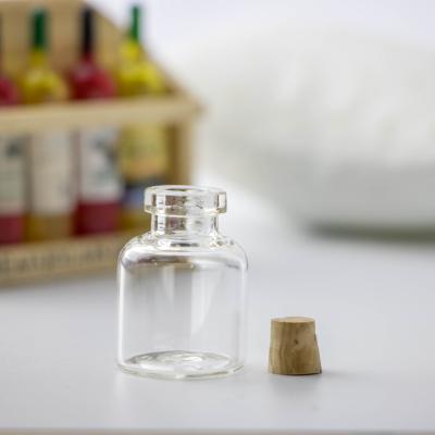 China Small 20ml Personal Care Empty Glass Message Wishing Bottles Cork Vials Transparent for sale