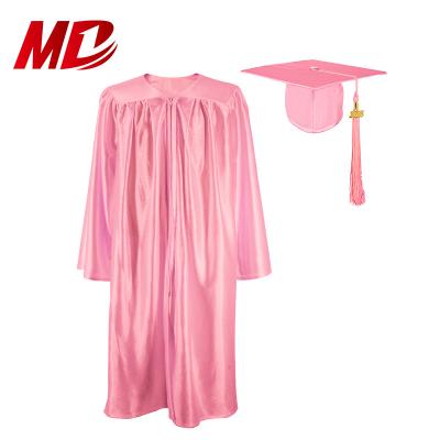 China Custom made pink shiny pink graduation cap dress tassel kids graduation cap cap tassel kids graduation cap dress for sale